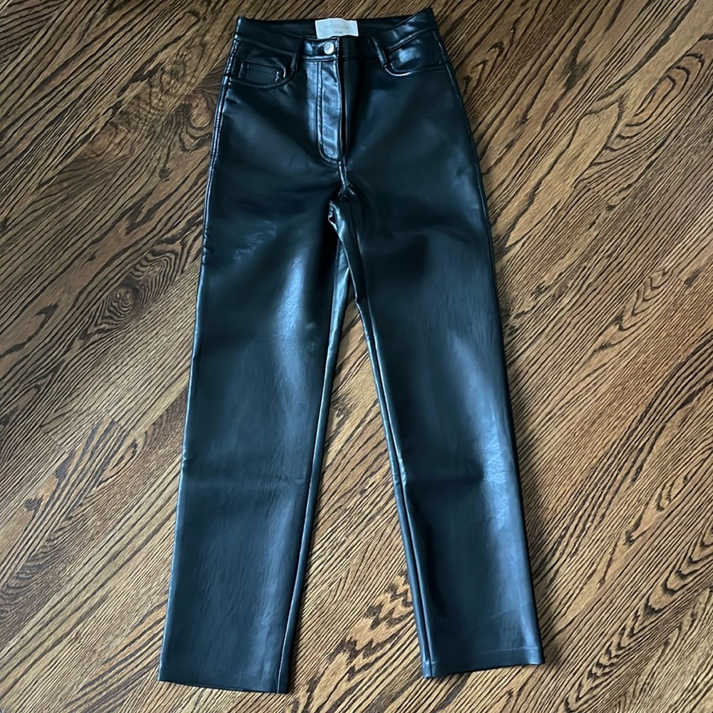 Aritzia Melina black leather pants